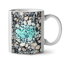 Summer Ocean Rock NEW White Tea Coffee Mug 11 oz | Wellcoda - £18.51 GBP