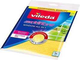 Vileda Actifibre Cloth for Cleaning Glass Yellow - £15.17 GBP