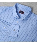 UnTUCKit Button Up Dress Shirt Mens Large Slim Blue Pinwheels Long Sleev... - $28.99