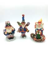 CRINKLE CLAUS Christmas figurine lot of 3: Starburst American Santa Cand... - £31.45 GBP