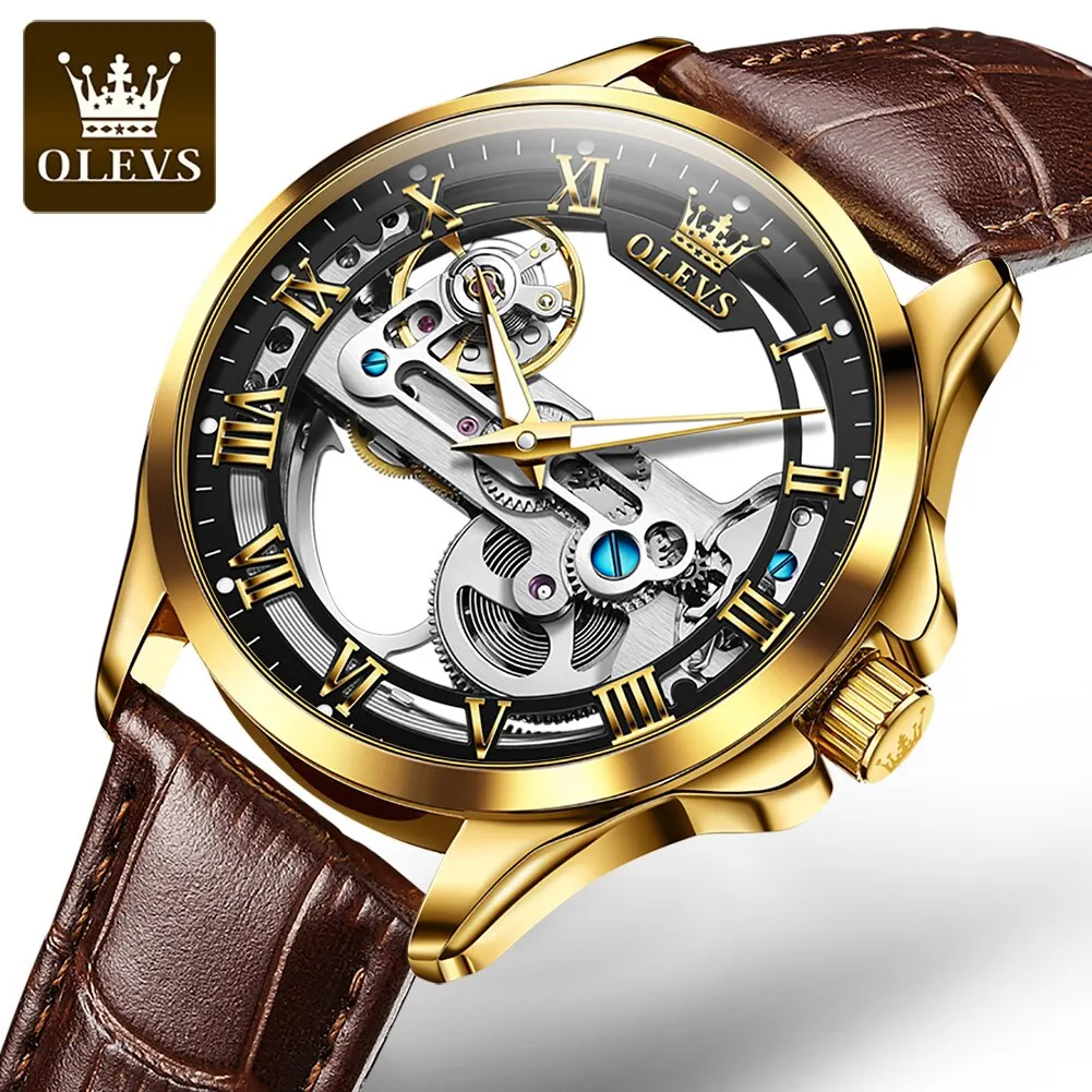 Luxury Men Watches Automatic Mechanical Wristwatch Skeleton Design Water... - $168.44