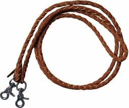 Western Saddle Horse 7&#39; Braided Leather Contest or Barrel Racing Rein - ... - $20.52