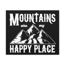 Mountains are My Happy Place Canvas Wall Art, Personalized Gift, Outdoor... - £19.39 GBP+