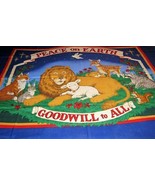 Fabric Panel Peace On Earth Good Will To All Animal Cotton Baby Toddler ... - $11.40