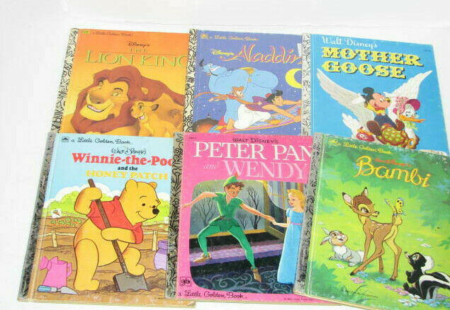 Primary image for Lot of 6 Disney Little Golden Books Lion King, Bambi, Peter Pan, Aladdin