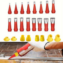 9pcs Universal Stainless Steel Silicone Caulking Nozzle Set with Bases - £11.97 GBP