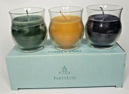 PartyLite Mini Barrel Jar Candles Set 3 NIB Mistletoe Orchid P6A/P95058 - £17.95 GBP