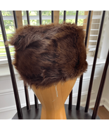 Surell Dark Brown Authentic Fur Brimless Pillbox Hat S M - $1,004.40 MXN