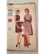 VOGUE PATTERN 7439 Easy to Make 1 Pc DRESS &amp; STOLE Vtg 60s Sz 12 UNCUT - $10.00
