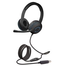 Cyber Acoustics Stereo USB Headset (AC-5008A), in-line Controls for Volume &amp; Mic - £27.38 GBP
