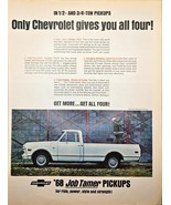 Chevrolet &#39;68 JOB TAMER PICKUPS for ride-power-style-strength-1968 VTG P... - $13.03