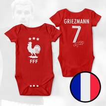 France griezmann champions 3 stars fifa world cup 2022 red baby bodysuit thumb200
