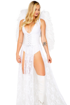 Angel&#39;s Kiss Sent From Heaven Vinyl Bodysuit with Lace Overdress Costume... - $80.00