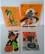 Halloween Candy Trick Or Treat Bags Scarecrow Green Face Witch Ghost Cat... - £8.49 GBP