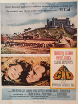 1961 Holiday Original Movie AD Charlton Heston Sophia Loren EL CID - $10.80