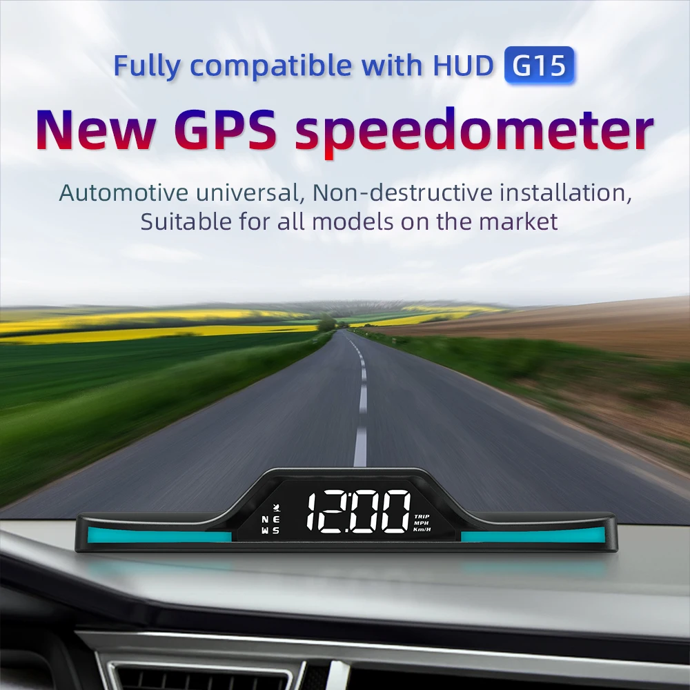 Hud Head Up Display Auto GPS Speedometer Clock Smart Digital Alarm Reminder - £32.22 GBP