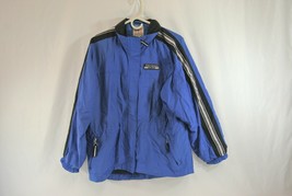 Timberline Techno Sport Lightweight Jacket Blue w/ Striped Sleeves Canada Vtg - £26.16 GBP