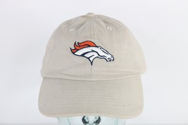 NOS Vintage 90s NFL Denver Broncos Football Spell Out Cotton Twill Hat Cap Beige - £27.09 GBP