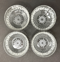 Vintage Arcoroc France Clear Glass Diamond Starburst 5&quot; Salad Dessert Bowls - £14.93 GBP