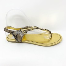 AJ Valenci Gold Faux Snake Skin, Braided Accent, Sandals Size 9 New - $20.74