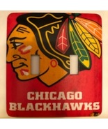 Chicago Black Hawks Metal Switch Plate Double Toggle Sports - £7.22 GBP
