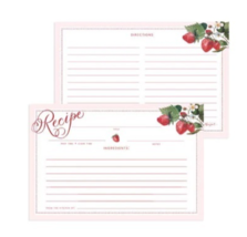 4x6 Floral Vintage Shabby Chic Recipe Note Cards, Strawberry Design - £9.41 GBP