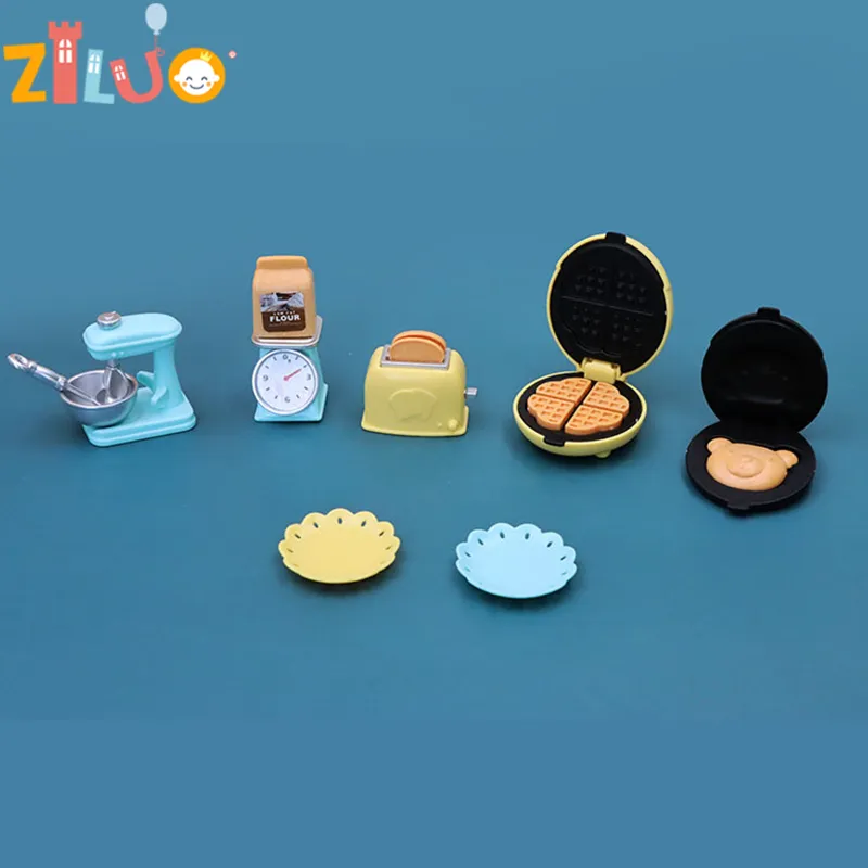 1/12 Dollhouse Miniature Items Bread Machine Pretend Play Cute Waffle Toaster - £8.77 GBP