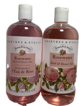 Rosewater Crabtree &amp; Evelyn  Bath and Shower Gels - 16.9oz/500ml Ea - £31.35 GBP