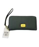 NWT Joy Mangano “Clothes It All” Leather RFID Wristlet Wallet – Gray - $365.33 MXN
