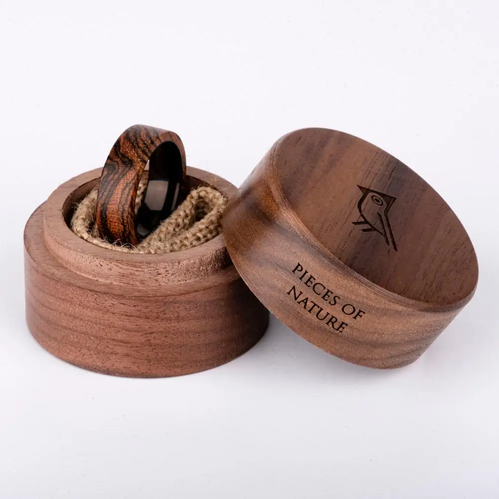 Men&#39;s Rings Couple Rings Wood Titanium Ring Handmade Wood Wedding Ring Groomsmen - £59.10 GBP