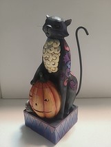 Enesco Jim Shore Heartwood Creek Scaredy Cat Figurine Black Halloween mouse - $35.02