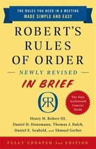 Robert&#39;s Rules of Order Newly Revised in Brief, 3rd Edition - £5.37 GBP