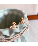 Luxury Planet orb earrings Saturn earrings Pearl saturn earrings NEW - $474.98 MXN