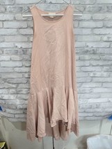 Maeve Anthropologie Linen Cotton Blend Dress Pink Peach Asymmetrical Hem XS - $29.99