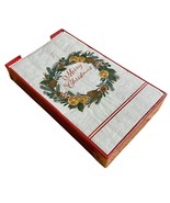 Guest Towels w Tray Disposable Merry Christmas Bath Kitchen Paper 32 Red... - $276.80 MXN