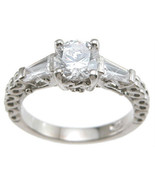 925 Sterling Silver 1.25 Ct Cubic Zirconia Womens Fashion Wedding Ring - £15.67 GBP