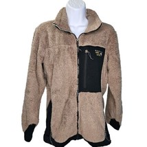 Mountain Hardware Monkey Fleece Jacket Womens M Brown Black Deep Pile Po... - $29.69