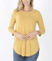 Womens Zenana Outfitters Curved Hem Top, Small - New! - $235.31 MXN