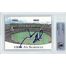 Jason Giambi Oakland Athletics Autograph Signed Baseball 1996 Schedule B... - £77.64 GBP