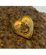 Vtg 1/20 10K Gold on Sterling Silver US Navy Sweetheart Locket Charm Kee... - £63.72 GBP