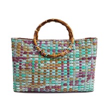 Hand Designer Genuine Leather Bamboo Joint Handle Female Totes Vintage Women&#39;s H - £185.60 GBP