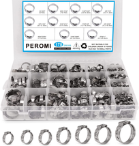 170 Pcs Single Ear Hose Clamp, 11 Sizes 1/4-1 Inch Constant Tension Crimp Steple - $29.91