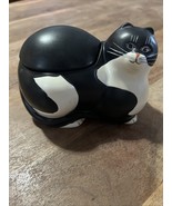 Sakura Warren Kimble Black &amp; White Fat Cat Trinket Holder - €13,12 EUR