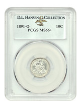 1891-O 10C PCGS MS66+ ex: D.L. Hansen - £3,359.92 GBP