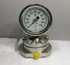 ASHCROFT 1000 PSI PRESSURE GAUGE 316 SS TUBE &amp; SOCKET NEW $99 - $40.54