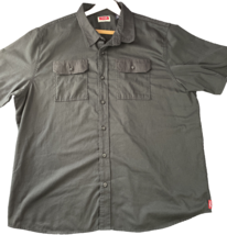Wrangler Big Men&#39;s 2XL Black Short Sleeve Button Up Shirt XXL Western Button Up - £8.90 GBP
