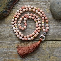 Vintage Necklace 8MM Frosted Natural Stones Soft - £28.40 GBP+
