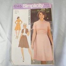 Simplicity 6145 Designer Fashion sewing pattern from 1973. Women's dress size 14 - £15.44 GBP