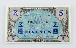 Japan Allied Military Currency (1946) 5 Yen Note P #68 AU Condition - £107.57 GBP