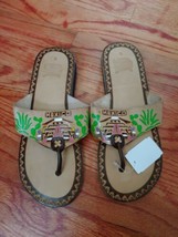 Sandals Mexican Huarache Flip Flops Womens Youth Size 5 Handmade Mexico - £27.65 GBP